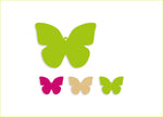 Schmetterling-Anhänger in den Farben grün, rot und natur
