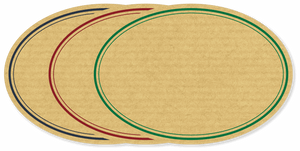 Etiketten - Motiv Doppellinie - Form oval - 65x45 mm - Rolle a´250 Stück