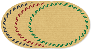 Etiketten - Motiv Kordel - Form oval - 77x58 mm - Rolle a´250 Stück