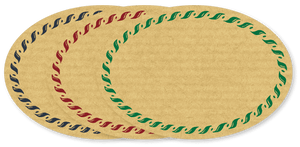 Etiketten - Motiv Kordel - Form oval - 54x37 mm - Rolle a´250 Stück
