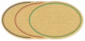 Etiketten - Motiv Doppellinie - Form oval - 54x37 mm - Rolle a´250 Stück
