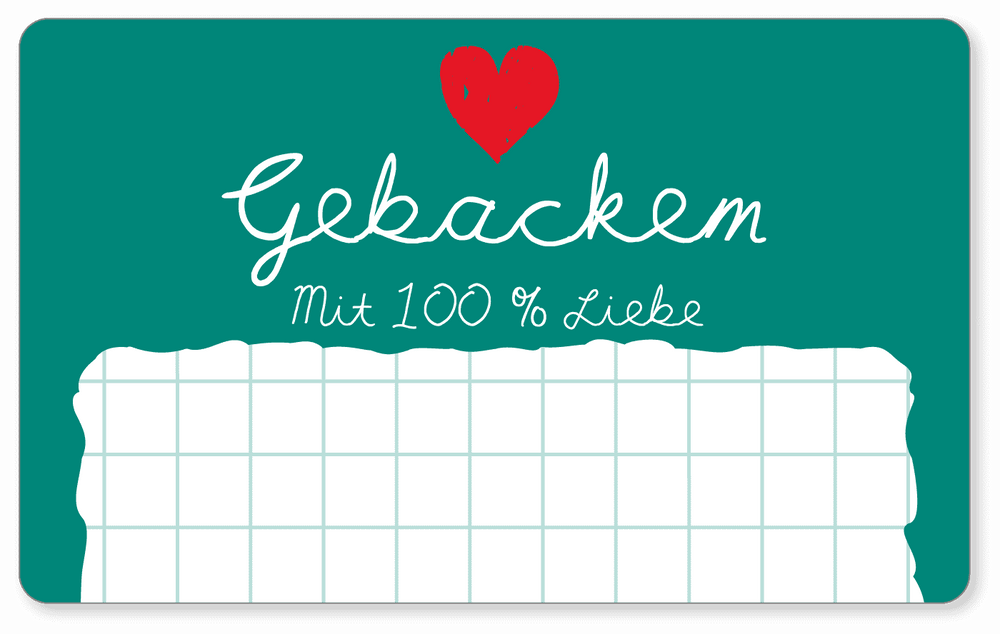 Etiketten - Motiv Gebacken - Form Rechteck - 65x40 mm - Rolle a´100 Stück