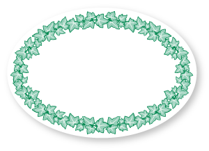 Etiketten - Motiv Efeuranke - Form oval - 61x42 mm - Rolle a´250 Stück