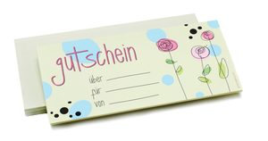 Gutschein Set - Gutscheine & Umschläge - Motiv Blumen - Papier 250g/m² - 210x100 mm - VE 30 Stk.