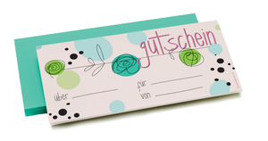 Gutschein Set - Gutscheine & Umschläge - Motiv Blumen - Papier 250g/m² - 210x100 mm - VE 30 Stk.