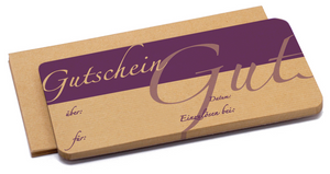 Gutschein Set - Gutscheine & Umschläge - Naturpapier 120g/m² - 210x100 mm - Türkis / Bordeaux / Violett - VE 40 Stk.