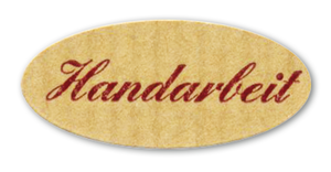 Etiketten - Motiv Handarbeit III - Form oval - 29x13 mm - 1 Rolle a´250 Stk.