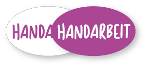 Etiketten - Motiv Handarbeit I- Form oval - 32x19 mm - 1 Rolle a´250 Stk.