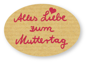 Etiketten - Motiv Muttertag - Form oval - 46x32 mm - Rolle a´250 Stück
