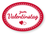 Etiketten - Motiv Valentinstag III - Form oval - 46x32 mm - Rolle a´250 Stück